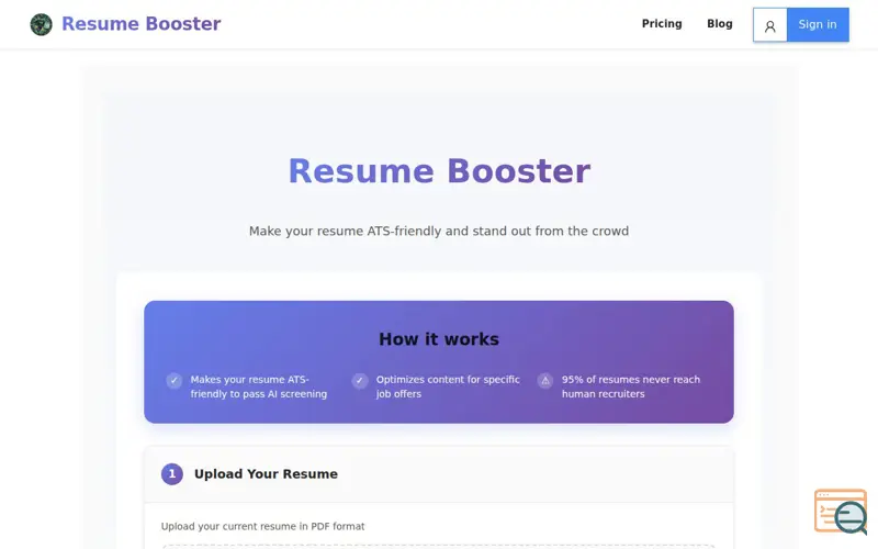 Screenshot of MakeMyResumebetter