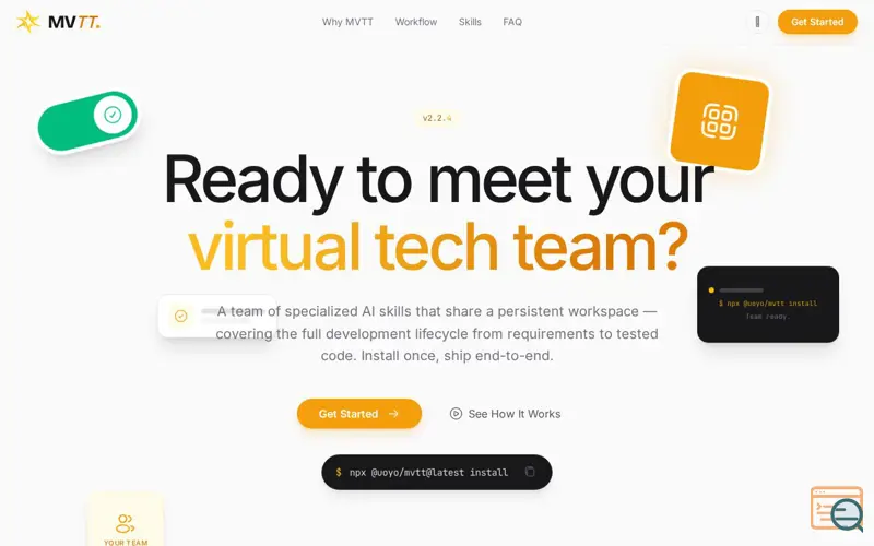 Screenshot of MVTT — My Virtual Tech Team
