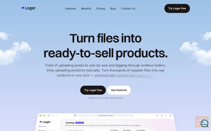 Screenshot of Loger