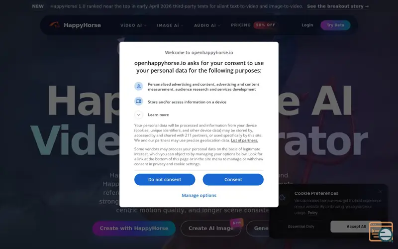 Screenshot of HappyHorse