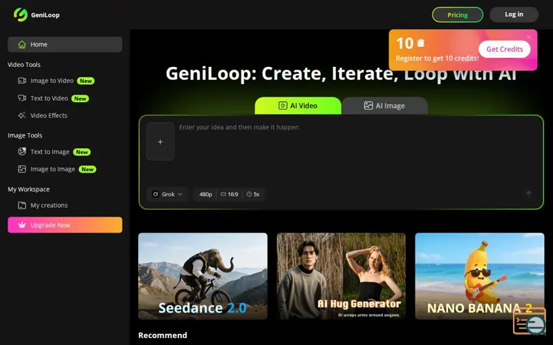 Screenshot of GeniLoop
