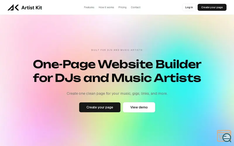 Screenshot of Artist Kit