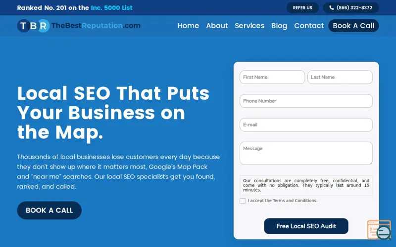 Screenshot of TBR Local, a launch using ReferralRock