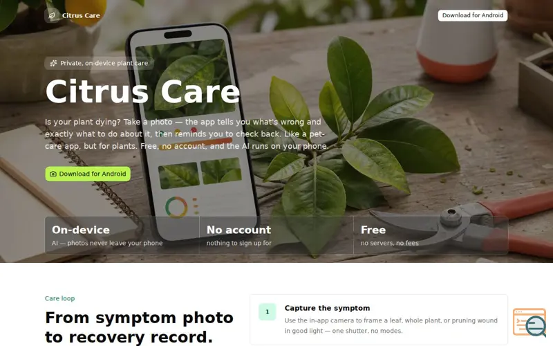 Screenshot of Citrus Care