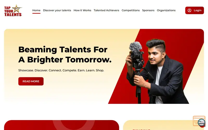 Screenshot of Tap Your Talents, a launch using SmartBanner.js