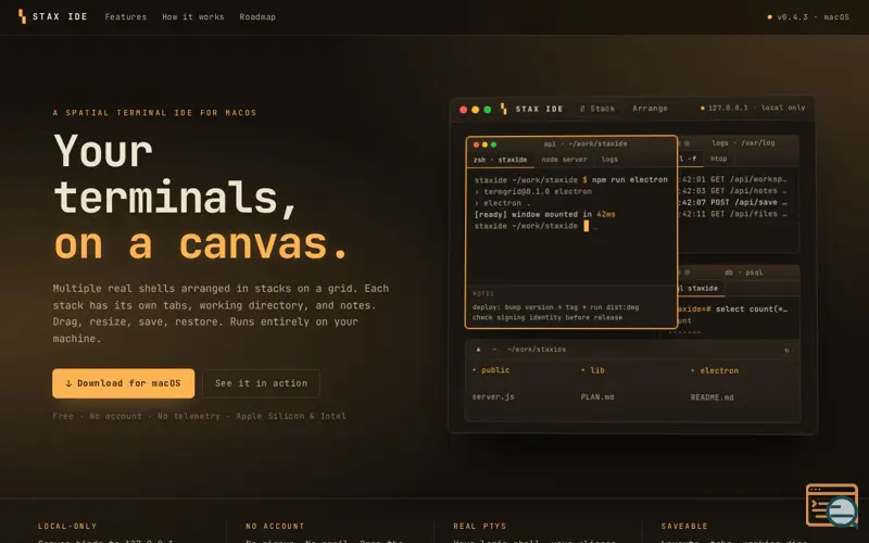 Screenshot of STAX IDE