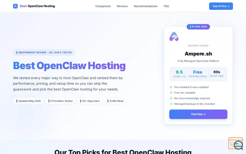Screenshot of Best Openclaw Hosting