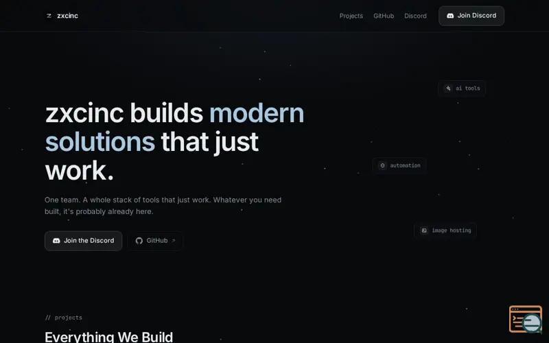 Screenshot of zxcinc