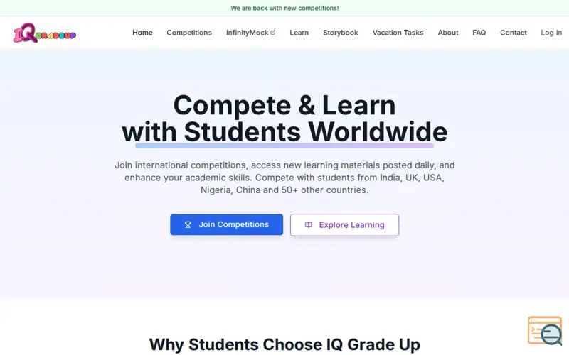 Screenshot of IQ GradeUp