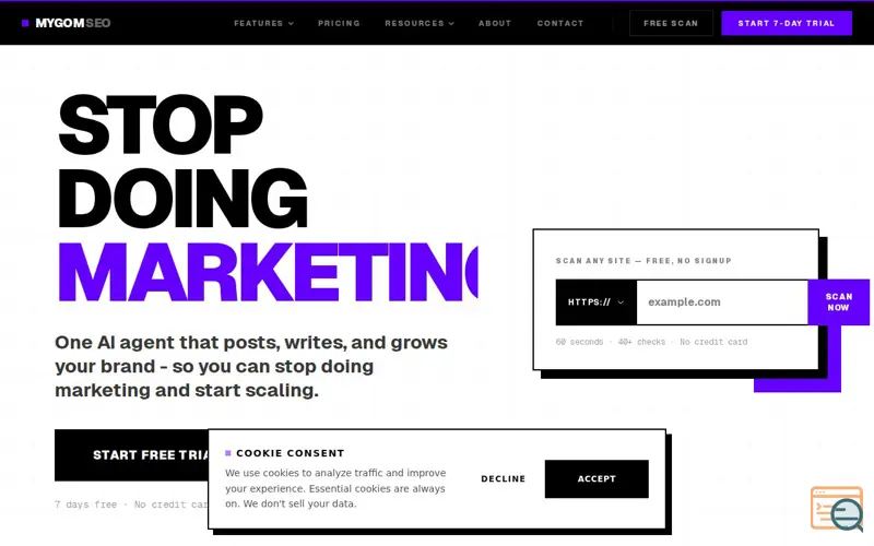 Screenshot of Mygom SEO