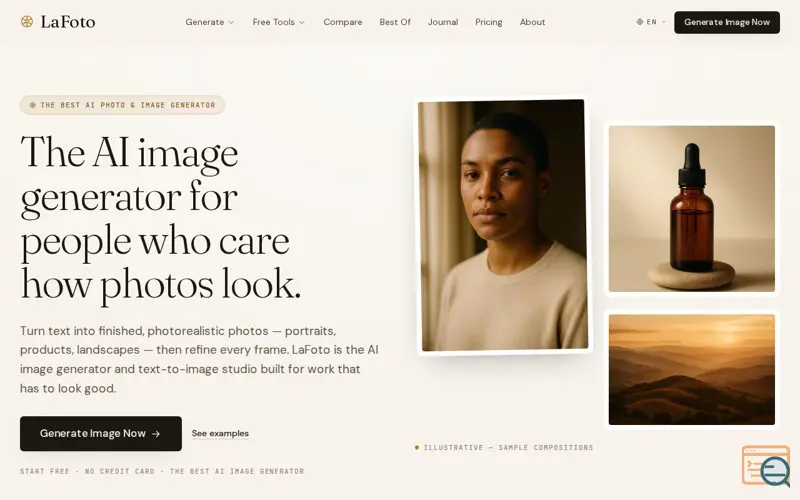 Screenshot of AI Photo Generator - LaFoto