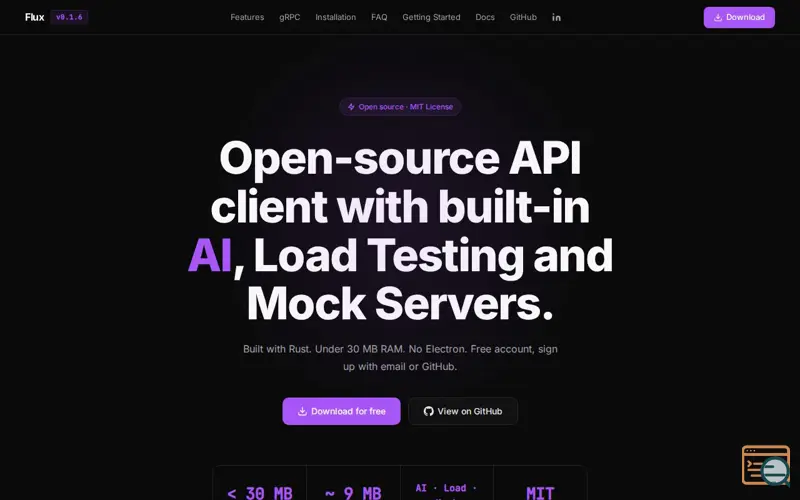 Screenshot of Flux, Modern API Client