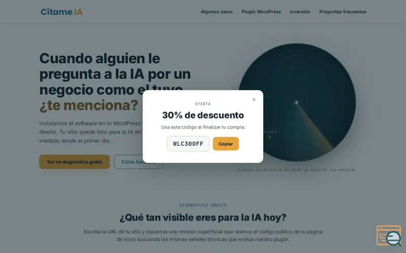 Screenshot of CítameIA