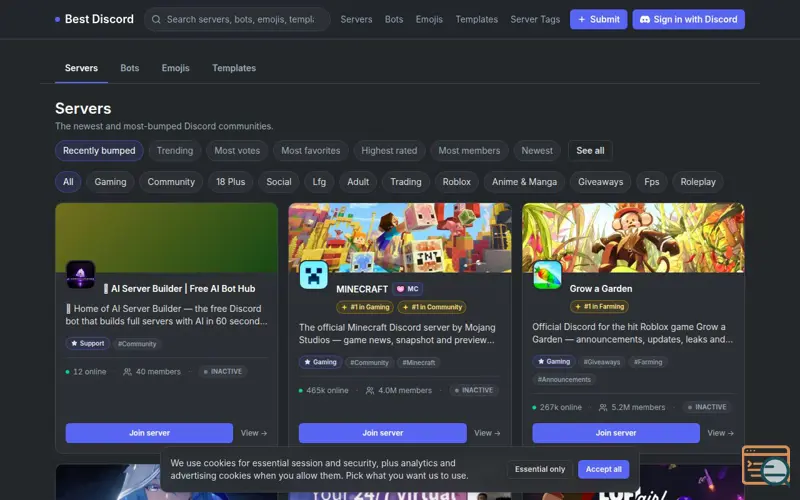 Screenshot of Best Discord