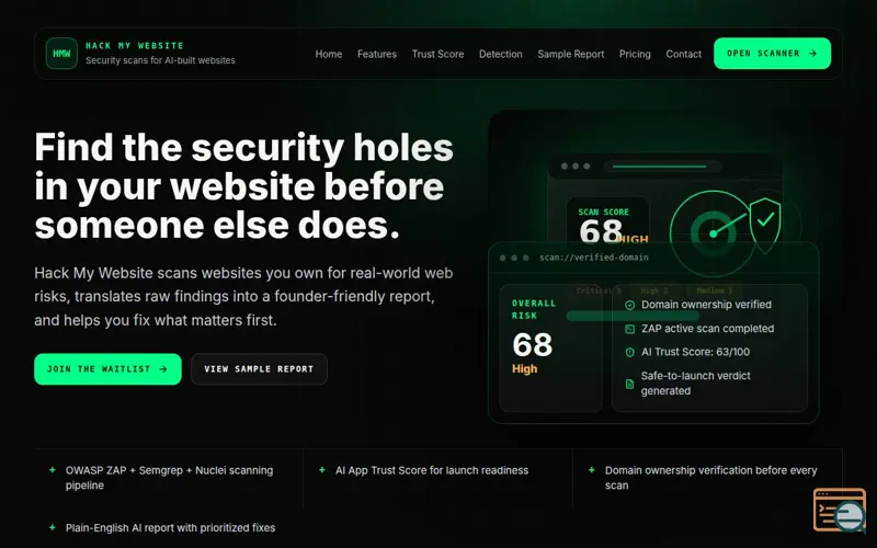 Screenshot of Hack My Website