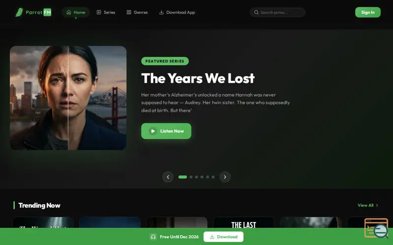 Screenshot of Parrot FM