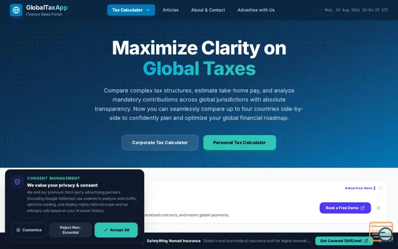 Screenshot of Global Tax App