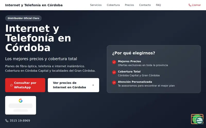 Screenshot of Internet y Telefonía en Córdoba