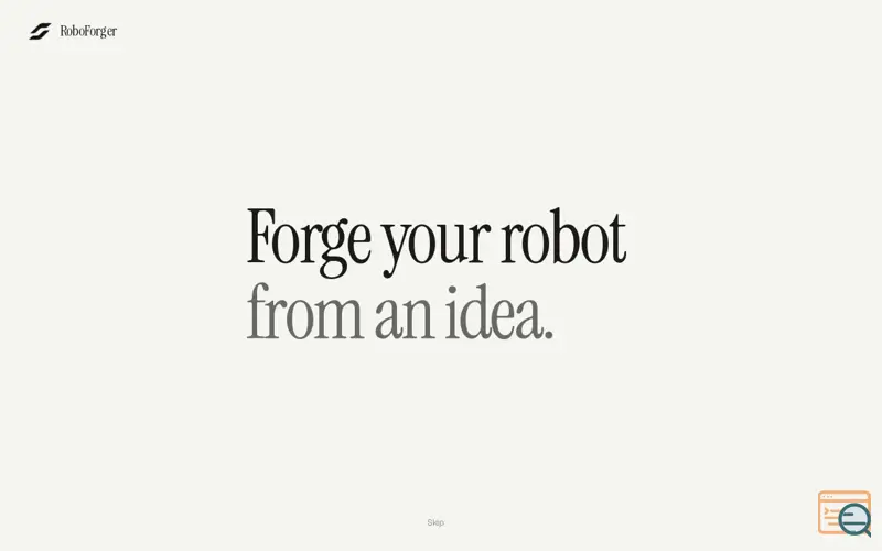 Screenshot of RoboForger - Idea to buildable robot