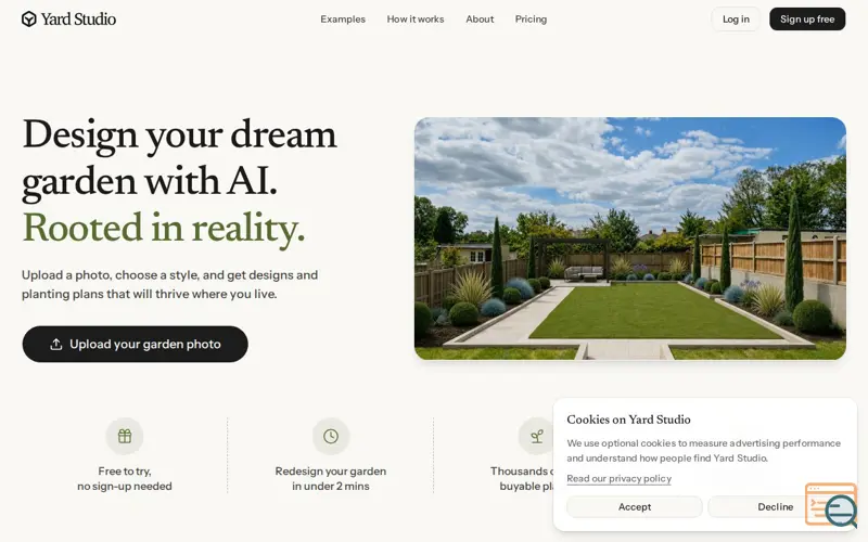 Screenshot of Yard Studio