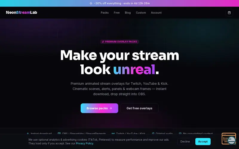 Screenshot of NeonStreamLab