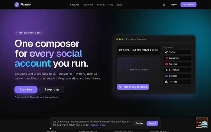 Screenshot of Plumefy