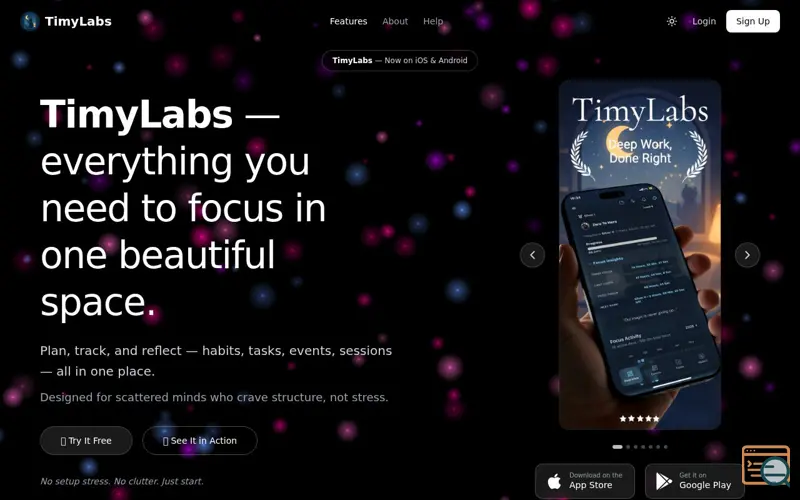 Screenshot of TimyLabs