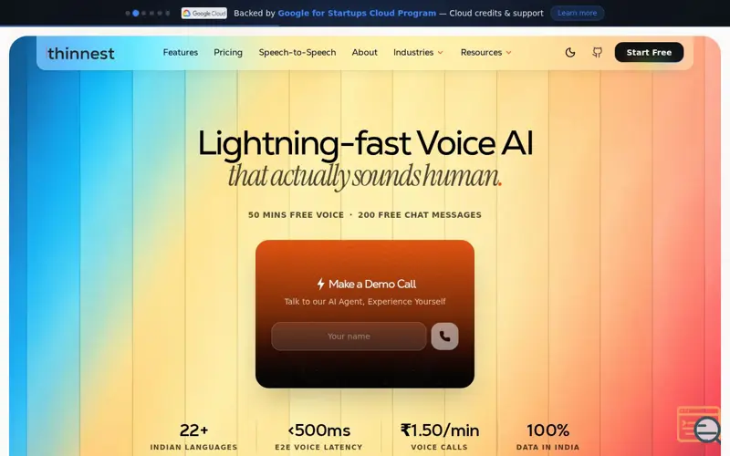 Screenshot of Thinnest AI