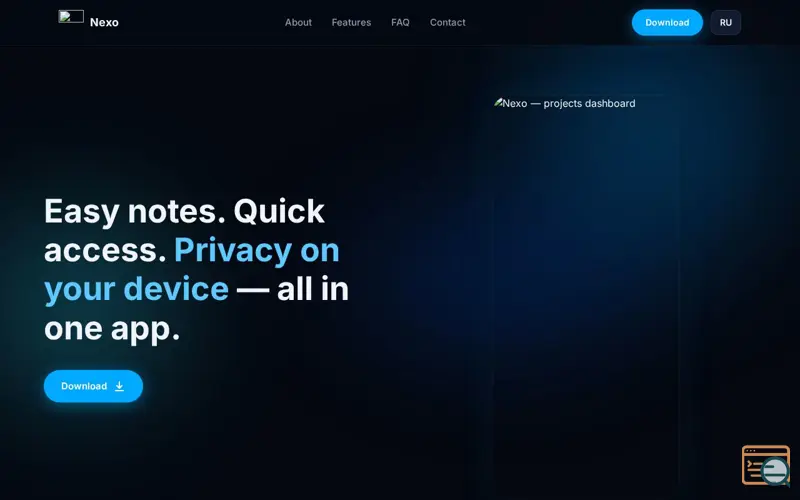Screenshot of Nexo — Notes in Messenger Format