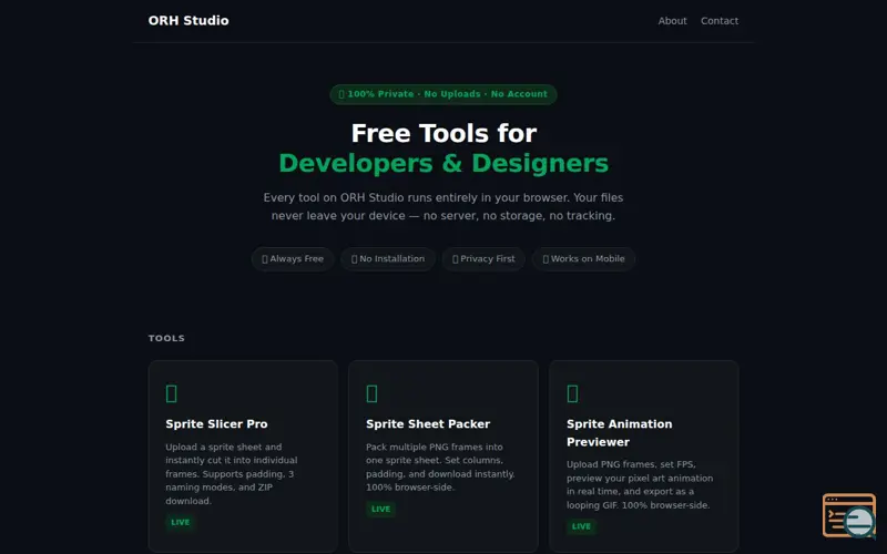 Screenshot of ORH Studio