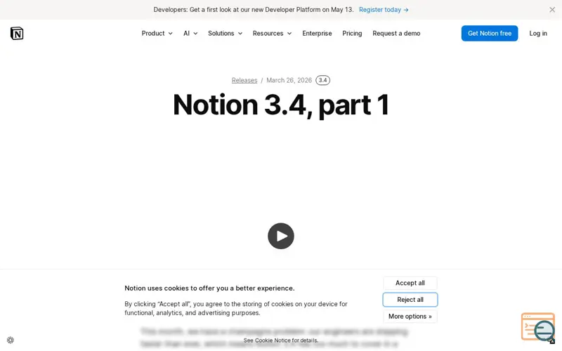 Screenshot of Notion 3.4, a launch using Common Room