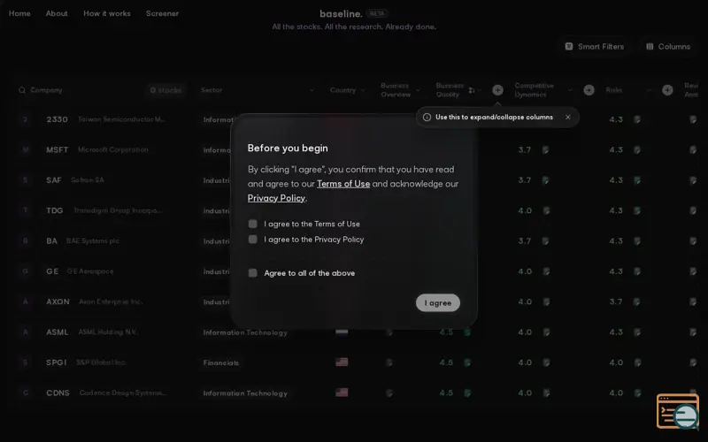 Screenshot of Baseline