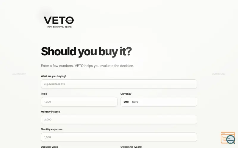 Screenshot of VETO