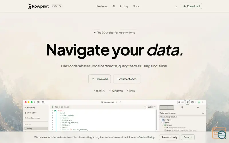 Screenshot of Rowpilot
