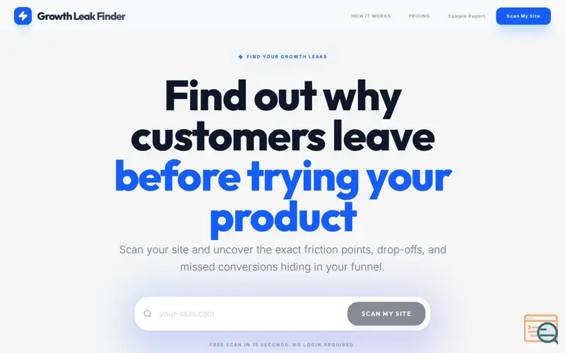 Screenshot of Growth Leak Finder