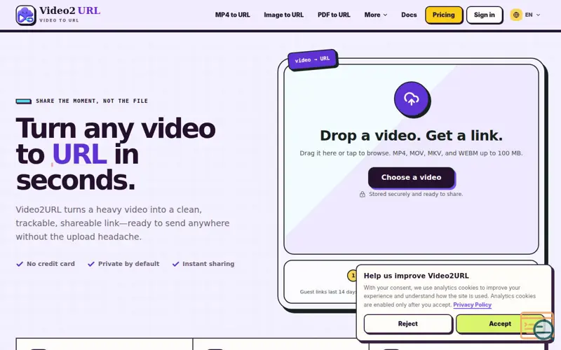 Screenshot of Video2URL, a launch using LaunchClash