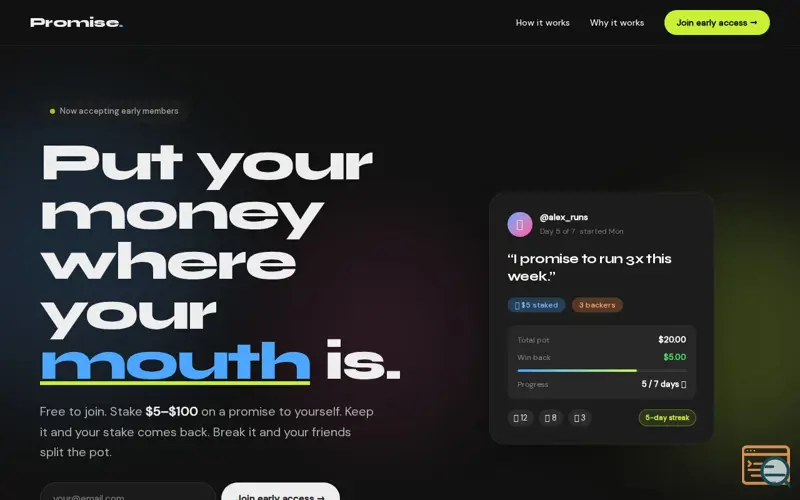 Screenshot of Promise