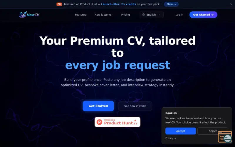 Screenshot of NextCV