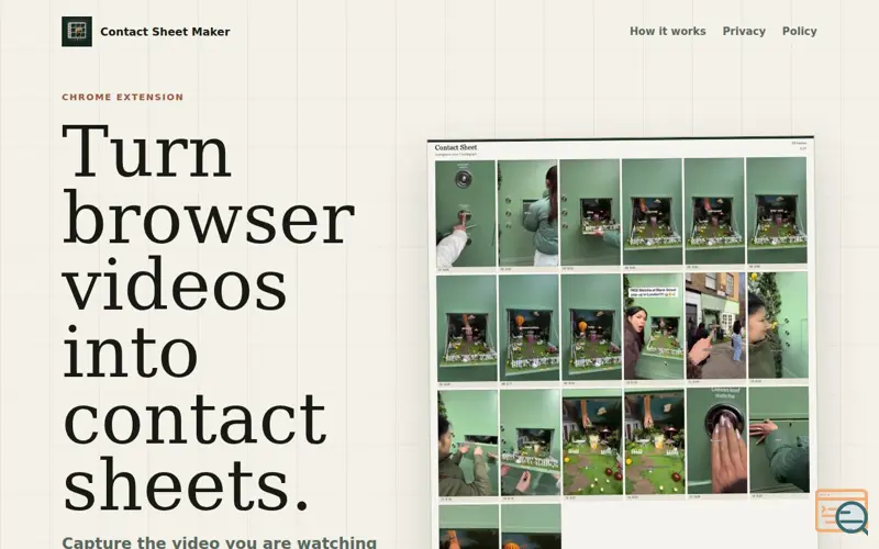 Screenshot of Contact Sheet Maker