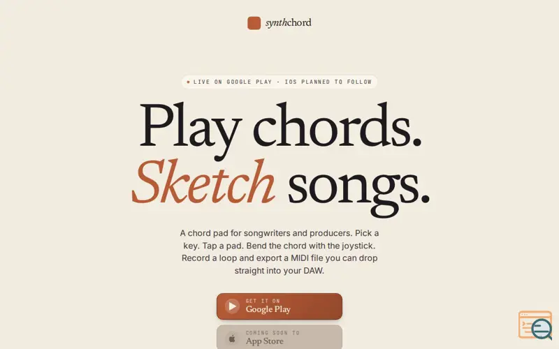Screenshot of SynthChord