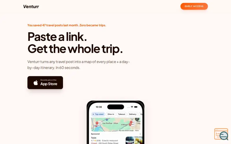 Screenshot of Venturr