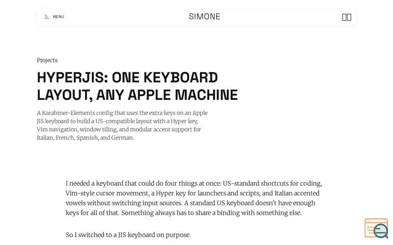 Screenshot of Simone