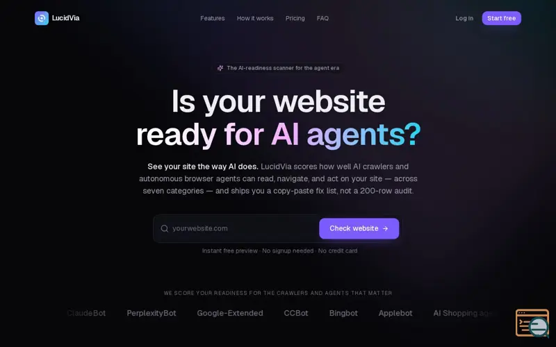 Screenshot of LucidVia
