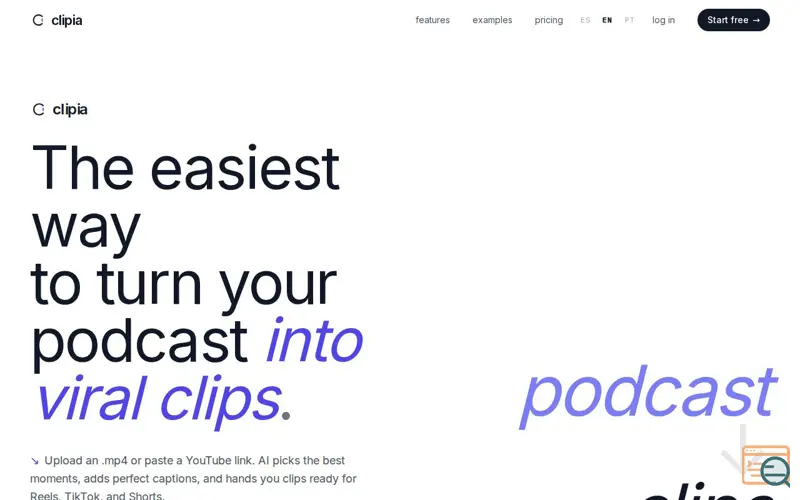 Screenshot of Clipia