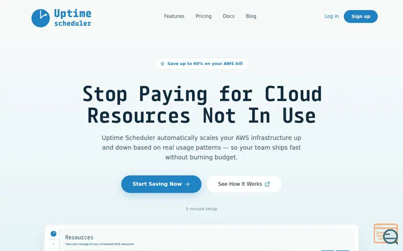 Screenshot of Uptime Scheduler