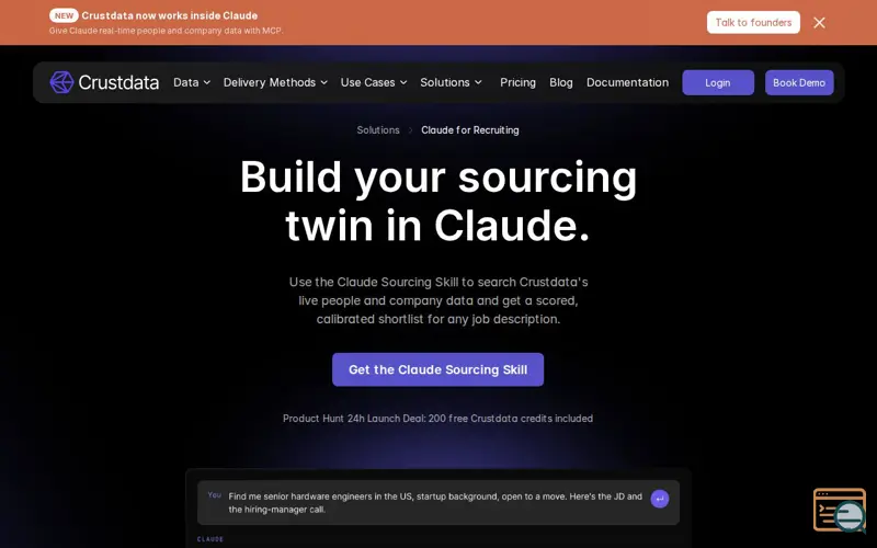 Screenshot of Crustdata Recruiter