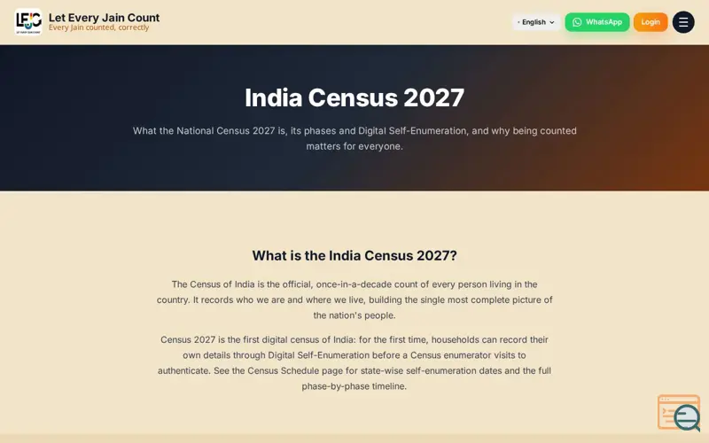 Screenshot of Let Every Jain Count