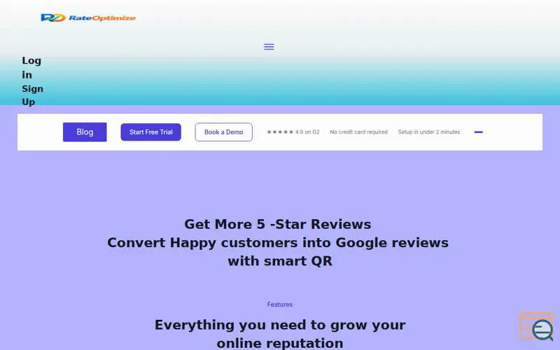 Screenshot of Collect more 5-star  google reviews
