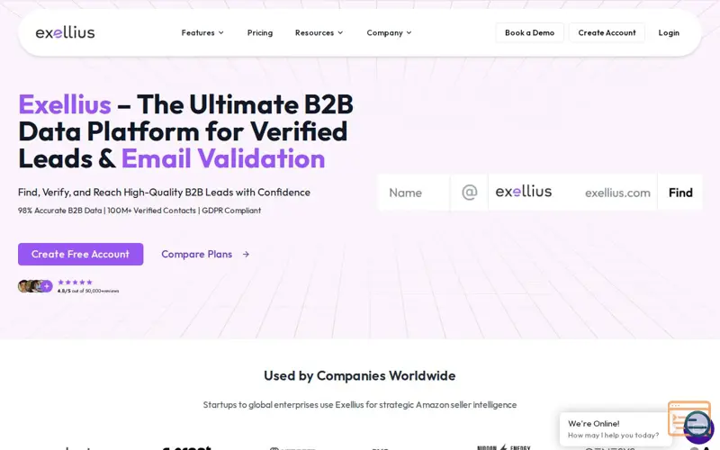 Screenshot of Bulk Email Verifier & B2B Lead Database