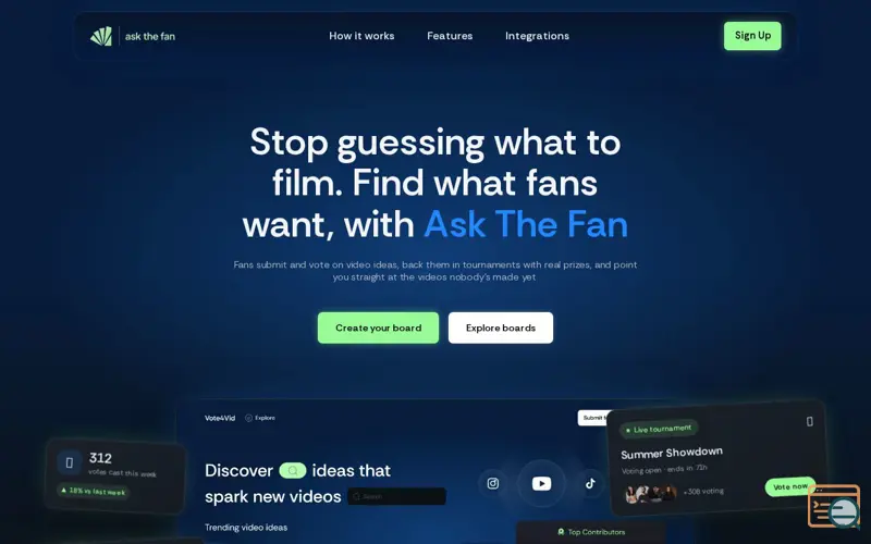 Screenshot of Ask The Fan
